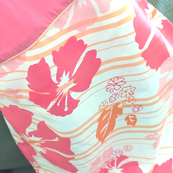 Pink & White Floral Reversible Halter Tie Mini Dress - Picture 2 of 5